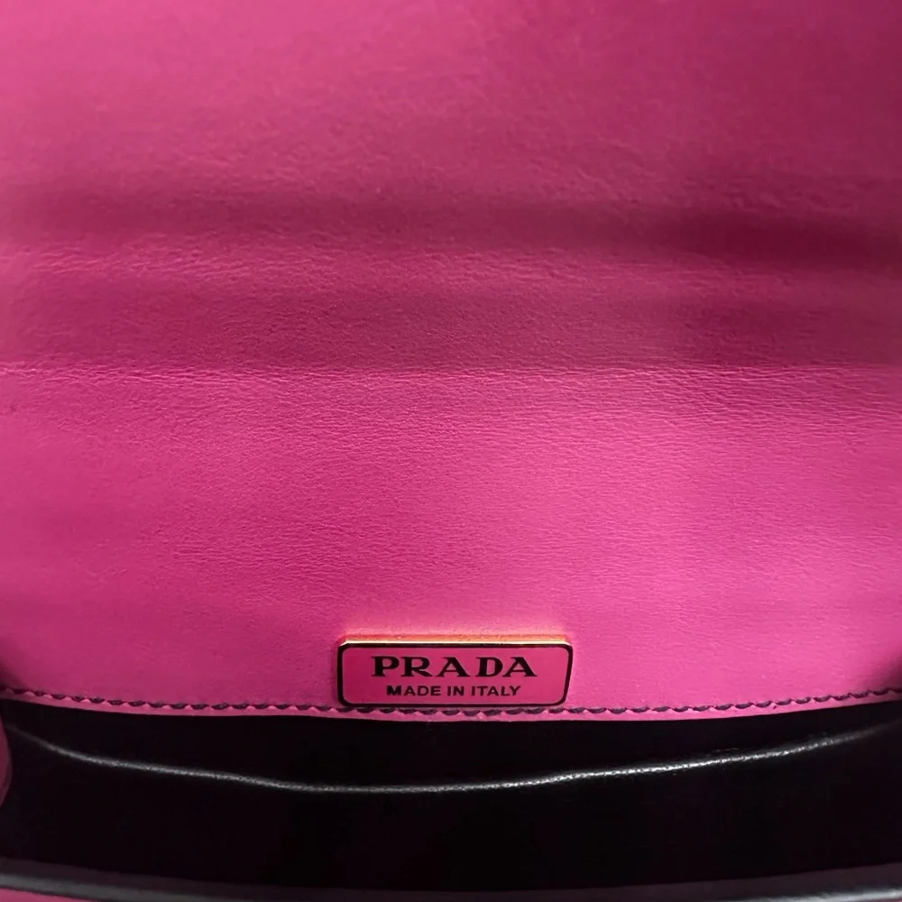 Pink and Black Leather PRADA Crossbody Bag - Picture 3 of 10